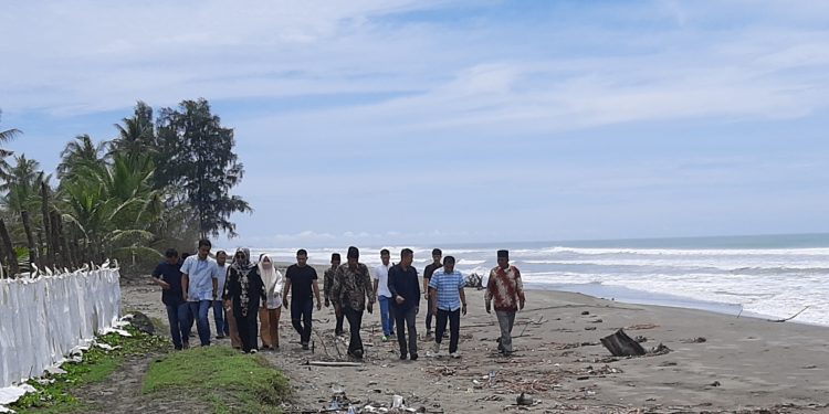 Fitriany Farhas Tinjau Lokasi Abrasi di Pantai Suak Puntong