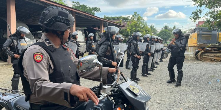 Tingkatkan Kemampuan Pengendalian Massa, Polres Aceh Barat gelar Latihan Dalmas