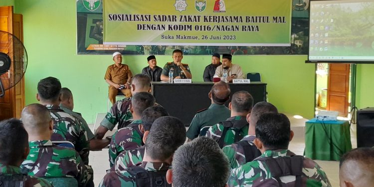 BMK Nagan Raya Sosialisasikan Zakat Harta di Lingkungan Kodim 0116