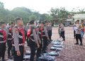 Jelang Pemilu 2024, Polres Nagan Raya Distribusikan Kaporlap PAM TPS Kepada Personel