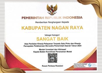 Pemkab Nagan Raya Raih Penghargaan Kategori Sangat Baik dari Kementerian Investasi