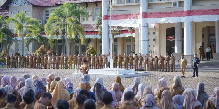 Wabup Nagan Raya Raja Sayang Pimpin Apel Gabungan Perdana