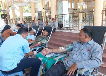 Aksi Donor Darah di Masjid Abu Indrapuri, 90 Kantong Darah terkumpulkan