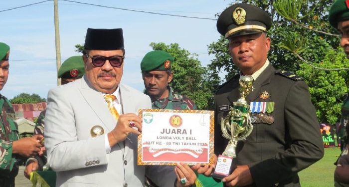 Bupati TRK Hadiri Upacara Peringatan HUT ke-80 TNI di Makodim 0116/Nagan Raya